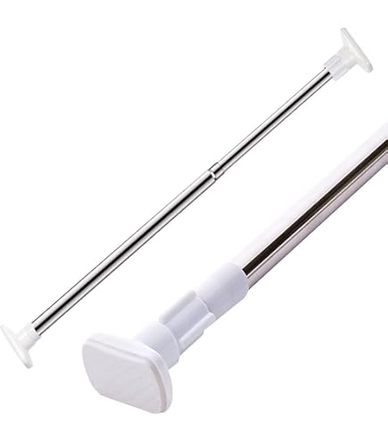 Adjustable Tension Curtain Rod - Black Non-Slip Rail For Windows & Organization