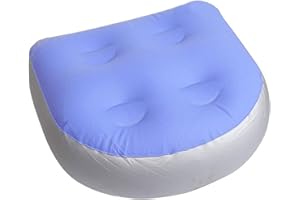 VIKSAUN Asiento Elevador de SPA y bañera de hidromasaje cojín, Inflable de Masaje para bañera de hidromasaje, Alfombrilla de Masaje Relajante,Almohadilla de Apoyo Suave (Azul)