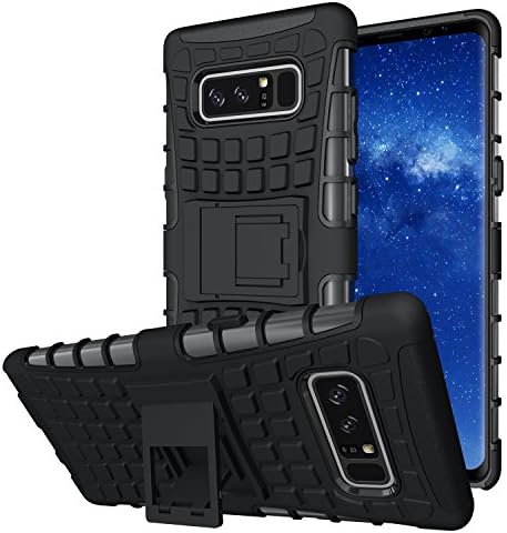 Samsung Galaxy Note 8 Case, Rugged Armour Heavy Duty Shockproof Protective Phone Case Cover with kickstand for Galaxy Note 8 - Black