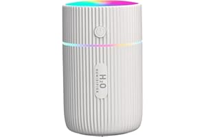 BESTLSY Mini-Luftbefeuchter, USB-Diffusor für ätherische Öle, Autoreiniger, für Zuhause, Aroma, Anion, Nebelmaschine mit LED-Nachtlicht für Büro, Babyzimmer, Auto (weiß)