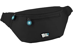 GRAFOPLAS Grafoplás Bits & Bobs, Riñonera Unisex Niños, Negro, 23x12x9cm