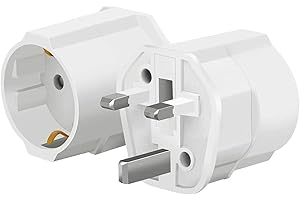 Superpow【2 pezzi 】Adattatore Universale da Viaggio, Adattatore Presa Inglese a Spina Italiana, Presa di Corrente Adattatore Inglese di alimentazione per Irlanda Gran Bretagna, Adattatore UK (Tipo G)