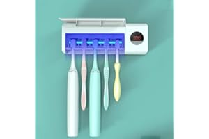 DSHOW UV-Zahnbürste Sanitizer, Zahnbürste Sanitizer Halter, Sterilisation & Timing-Funktionen, 2000mAh wiederaufladbare kabellose Wand montiert Zahnbürste Sterilisator für Bäder (Grün)