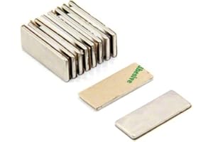 FIRST4MAGNETS Adhesive N42 Neodymium Magnet for Arts, Crafts, Model Making, DIY, Hobbies, Office, and Home - 25mm x 10mm x 1.5mm thick - 2.2kg Pull - North - Pack of 10