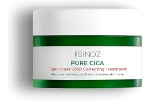 SINOZ Pure Cica Tiger Grass Color Correcting Repair Cream | Neutralizes Redness & Soothes Sensitive Skin | With Centella Asiatica & SPF Protection | 15 ml