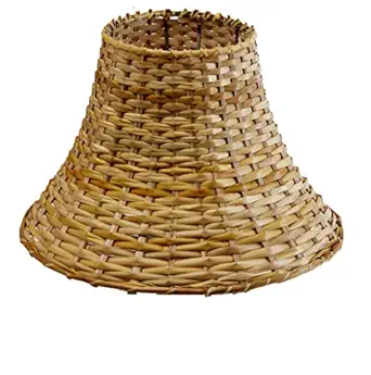 AADHYA CREATIONS Tapered Bamboo Vessel Lamp Shade (22.5x22.5x15cm, Brown)