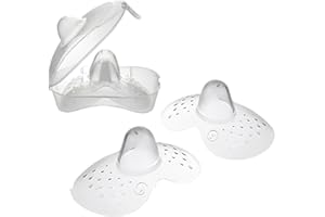 HAMKU 4 Pièces Coquillage d'allaitement,Bouts de sein en silicone Contact et étui, design ultra-fin et souple, fabriqués sans BPA