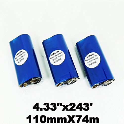 (3pcs 110mmx74m)Calculable Thermal Transfer Wax Ribbon