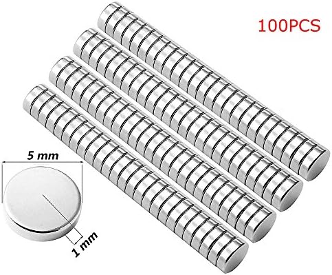 100 PCS 5 mm x 1 mm Bulk Small Round Disc Magnets Powerful Craft NdFeB Magnet N35
