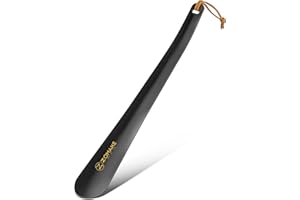 ZOMAKE Shoe Horn Long Handled, 30CM Long Shoehorn Metal for Men Women Elderly Seniors, 19CM Small Shoe Spoon Helper Football Boot Horn with Rope