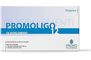 PROMOPHARMA Promoligo 12 - Manganese - Oligoelementi Essenziali - Manganese - senza glutine - 20 fiale da 2 ml