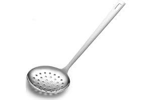 Berglander Kitchen Skimmer Slotted Spoon - Stainless Steel Spider Strainer for Straining Pasta/Cooking/Frying, Durable Rust-Resistant Kitchen Utensils Skimmer Ladle