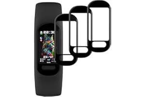 Beukei Protector de Pantalla Compatible con Garmin Vivosmart 5, 3 Piezas Protector Vidrio Templado, [Cristal Dureza 9H] [Anti-Rayaduras] Cristal