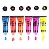 Materia: pintura corporal BBsmile 6 colores Glow In Cuerpo oscuro Pintura de arte 10ml Cara de brillo UV Pinturas para el cuerpo (Mulitcolor)