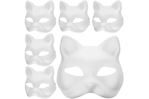 BESPORTBLE Therian Mask 8 szt. kot lis twarz ? pusty papier do samodzielnego wykonania maski dla kota Therian