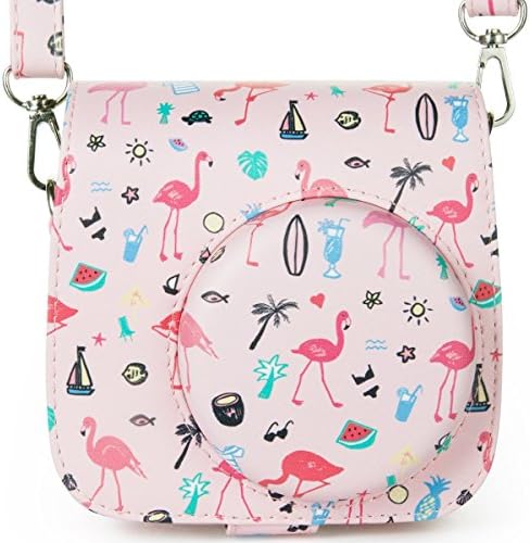 Tophousse Camera case for Instax Mini 9 8/ 8+ Camera PU Leather (Flamingo, ONLY Camera case)