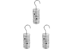 NIYANGLE 3 Sets Labs Slotted Weights Kit Slotted Mass with Hanger Chrome Plated Iron 9 Weights (10G Each) & 1 Hanger for Lab and Craft Use