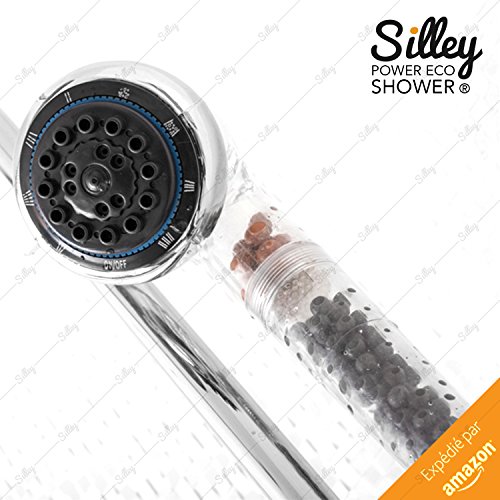 [Neue 2017] silley® Power Eco Shower Original & # x2605; Duschkopf mit Kügelchen für Erfassen die Elektronen – 7 Strahlarten: Standard/Turbo/SPA/Soft/Normal/Massage/Spray + Stop – Funktion Handbrause Universal-Qualität Einfache Installation – Duschkopf Economy – Box ideal Geschenk - 3
