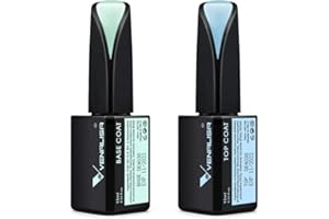 V VENALISA VENALISA Vernis Semi-Permanent 15ML Base et Top Coat Gel UV Semi Permanent Soak Off LED à ongles Manucure pour Nail Polish