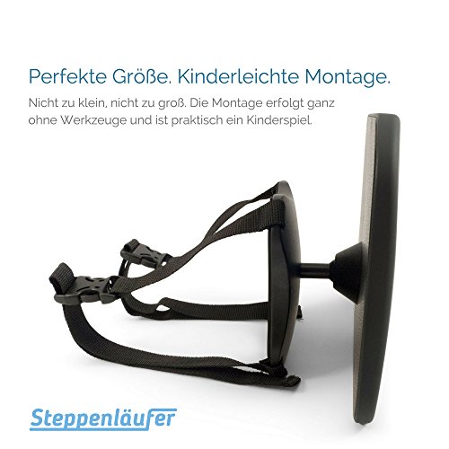 Rücksitzspiegel für Babys von Steppenläufer | Babyspiegel für’s Auto (Kindersitz-Spiegel) – Autospiegel / Rückspiegel für’s Baby, splitterfreier und extra großer Spiegel für die Babyschale - 4