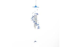 FAYEMINT Campanelli a Vento per Esterni, Campanello a Vento conTubi di Alluminio, Campanelli Eolici dei Delfini, per Balcone Giardino Cortile Soggiorno Camera Decorazione