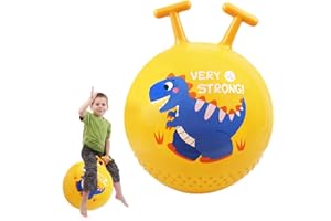 IUKUNNE Ballon Sauteur pour Enfants,Gonflable Balle Trémie,Balle Rebondissante pour Enfants,Sauteur Ballon Rebondissant,Trémie de Rebond,Convient 2 Ans et Plus Jouet d'intérieur et Extérieur (Jaune)