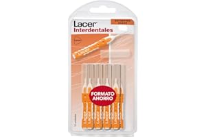 LACER - Cepillo Interdental Recto Extrafino Suave Pack 10 Unidades, Mango Bimaterial y Antideslizante, Cuello Flexible, Máxima Eficacia, Filamentos Tynex, Previene y Elimina Placa Bacteriana