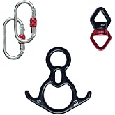 RXRENXIA Swivel Swing, 30KN Pulley, Safer Rotation Device Hanging Accessory with Carabiners for Web Tree Swing, Swing Setup,