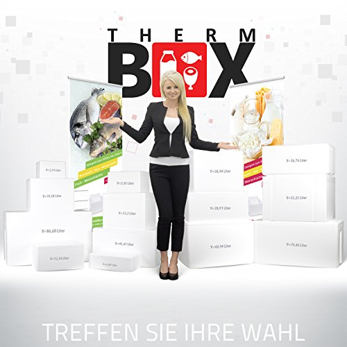 Styroporboxen in verschiedenen größen. 2 bis 88 Liter L-XXL Isolierbox Thermobox Kühlbox Warmhaltebox Weiß und Schwarz in Profiqualität, Art der Box:XXL 60.93L 59.5x39.5x40.0cm d=3.0cm