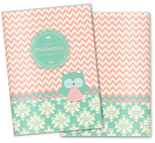 Mutterpasshülle/Mutter-Kind-Pass Hülle 3-teilig Eule Augen zu Schutzhülle personalisierbar mit Namen (Deutschland/Österreich)