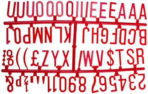 390 Peg Board letters, numbers &amp; characters - 32mm (1 1/4") - red