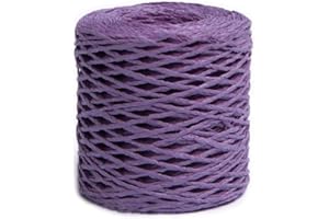 HYCLAM Filo di paglia di rafia Filo di rafia di cotone Corda di rafia Materiale di tessitura fai da te per cappello borsa Cuscino Vaso di rafia filato accogliente filato colorato paglia di rafia di cotone