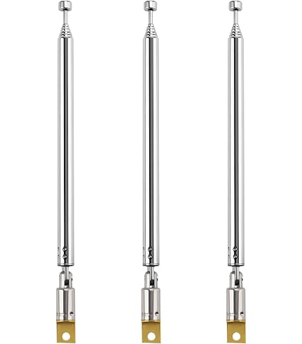 RUNCCI-YUN 4 Antenne Telescopiche FM/DAB In Acciaio Inox | 7 Sezioni, Lunghezza 14,5-74 Cm, Per Stereo E Radio Portatili