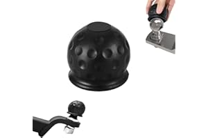 UGBO Tappo Gancio Traino Rimorchio Copertura a Sfera per Gancio di Traino Copri Palla Gancio Traino per Attacchi con Testa a Sfera Fino a Ø 50 mm Contro Abrasione e Sporcizia (Schwarz-1)