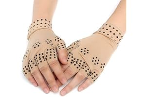 Guanwou Arthrose Meilleur!La moitié des Doigts magnétiques Anti arthrite rhumatoïde Santé Pressothérapie Gants Hommes Femmes for Safe Poignet Gants (Couleur : ND)