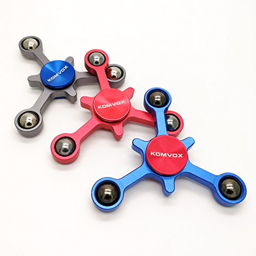 Fidget Spinner Finger Toy Aluminum Alloy Best Stress Reducer Spinning Top for ADHD, Anxiety, Time Killing with Max 4+ Mins Spinning time – by KOMVOX (3 colors) - 6