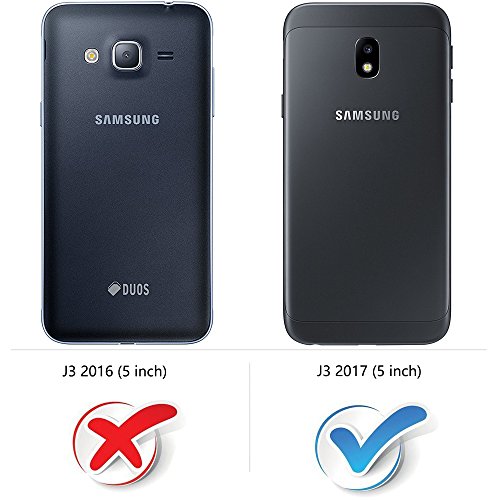 Samsung Galaxy J3 2017 HÃ¼lle Leder, Mobesv Samsung Galaxy J3 2017 LederhÃ¼lle Ledertasche Wallet Tasche SchutzhÃ¼lle mit Magnetverschluss Kartenfach fÃ¼r Samsung Galaxy J3 2017 - Schwarz