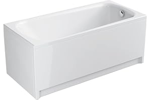 CERSANIT Badewanne Freistehend Rechteckig | L x B x H: 150 x 70 x 42 cm | Badewanne Dusche NAO | Duschbadewanne Erwachsene | Freistehende Badewanne mit Verstellbaren Füßen | Farbe: Acryl Weiß