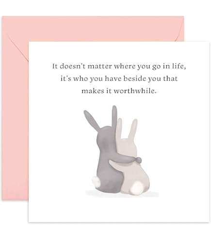 Old English Co. Happy Anniversary Card For Husband, Rabbit, Romantic Cute, Couples And Her | Gold Foil Detail | Blank Inside And Envelope Included - View #10