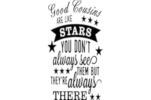 TLK DESIGNS Good Cousins are Like Stars You Don't Always See Them But They're Always There Quote Wine Bottle Vinyl Decal Sticker for Car/Window/Wall (Orange Gloss)