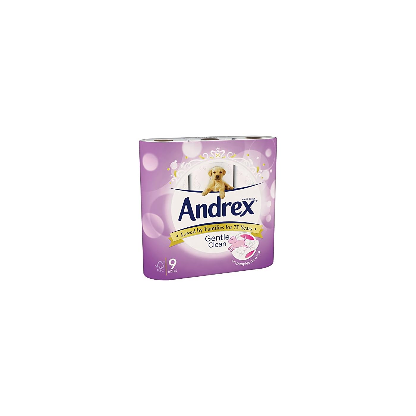 Andrex Toilet Roll Gentle Clean Toilet Paper, 9 Toilet Rolls Health