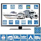 Ideal para Autocaravanas, Caravanas, Barcos, ya que puede ser alimentado por 230V AC o 12V DC. Se adapta perfectamente a la cocina, así como en la casa o se puede utilizar como un Monitor de Computadora HDMI/VGA. Con el soporte adicional, el televisor se puede montar en la pared mediante VESA 100x100.