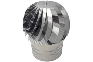 EINSIDE Comignolo girevole, Cappello eolico per camini in acciaio inox AISI 304, Base tonda, ø 100 mm