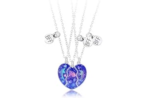 HQRKOTM BFF Collana Delfino Blu per 3 - Collane Dell'amicizia per Bambine e Ragazze - Gioielli Regalo