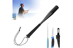 HOVCEH 3 Sets Fishing Fischtöter, Edelstähle Hakenlöser und Angelmesser mit Scheide, Fischtöter aus Aluminium, Fischer Zubehör Für Outdoor Karpfen Forellenangeln