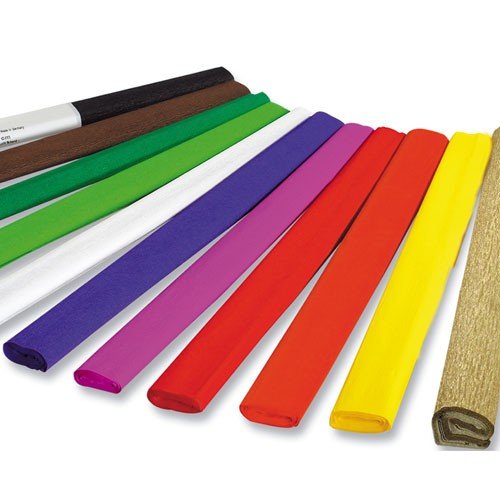 Krepppapier 250x50cm, 32g/qm, 10 Rollen in 10 Farben