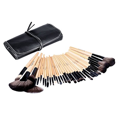 Eggsnow 32PCS Travel Makeup Brushes with Black Case,Makeup Brush Set,Eyeshadow,Eyeliner,Eyelash,Lip,Concealer Tool Kit