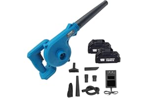 LOCALLOCAL Cordless Leaf Blower 2-in-1 Compact Garden Blowers & Vacuums, with 2x 3000mAh Batteries and Charger for Snow/Patio/Garden/Garage Cleaning(Body Only Compatible with MaKita 18V Battery)