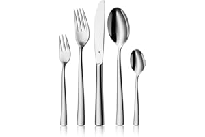WMF Philadelphia Besteck Set 12 Personen, Besteck 60 teilig, Monobloc-Messer, Cromargan Edelstahl poliert, glänzend, spülmaschinengeeignet