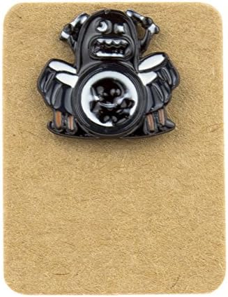Metal Ghost Drum Player Enamel Pin Badge